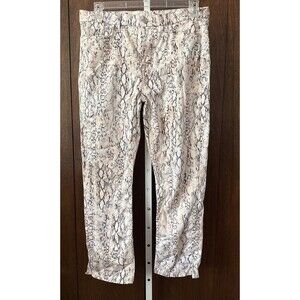 7 For All Mankind JEN7 Women's Snake Print Ankle Straight Jeans Size 12 Stretch